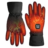 SHUOXI Beheizbare Handschuhe Beheizbare Handschuhe mit 3 Wärmestufen Warme Winter-Warmhandschuhe Akku Beheizt Motorradhandschuhe Handschuhe Damen Herren für Motorrad Fahrrad Skisport, Schwarz