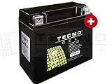 TECNO-GEL Motorrad-Batterie YTX20L-BS, 12V Gel-Batterie 20Ah (DIN 82000), 175x87x155 mm inkl. Pfand