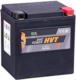 intAct - Bike-Power HVT-02, CIX30L-BS, AGM Motorradbatterie 12V 30Ah 380A (EN), AGM Batterie für Roller, Motorrad, Quad, Rasentraktor uvm, wartungsfreier und auslaufsicherer Akku