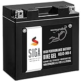 SIGA Gel Motorradbatterie 12V 14Ah 270A/EN Gel Batterie YT14B-4 GEL12-14B-4 GTZ14B-4 YT14B-BS 51201 51221