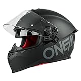 O'NEAL | Motorradhelm | Enduro Adventure Street | Sicherheitsnormen DOT und ECE 22.05, ABS-Schale, integrierte Sonnenblende | Challenger Helmet Flat | Erwachsene | Schwarz | Größe S