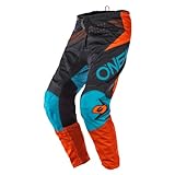 O'NEAL | Motocross-Hose | MTB Enduro MX | Bequeme lockere Passform für maximale Bewegungsfreiheit, Bündchenlose Hosenbeine | Element Pants Factor | Erwachsene | Grau Orange Blau | Größe 34/50