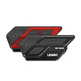 LEXIN ET COM Motorradhelm Headset Bluetooth 5.0 DSP und CVC Geräuschunterdrückung mit Einer Reichweite von 1200 Metern Gegensprechenanlage Wasserdicht für Integralhelm, Klapphelm und Jethelm