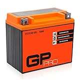 GP-PRO GTX12-BS 12V 10Ah GEL-Batterie (Kompatibel mit YTX12-BS / 51012) (Wartungsfrei & Versiegelt) Akkumulator Motorrad Motorradbatterie