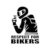 EROSPA® Aufkleber KFZ Auto Motorrad - Respect for Bikers - Car-Sticker (Schwarz)