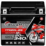 BlackMax YTX20L-BS Motorradbatterie GEL 12V 20Ah GTX20L-BS CTX20L-BS Outlander