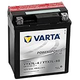 58009 Varta 506014005A514 Powersports AGM Motorradbatterie, 12 V, 6Ah, YTX7L-BS