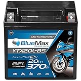 Motorradbatterie 12V 20Ah BlueMax CTX20L-BS GEL Batterie 52014 Quad YTX20L-BS