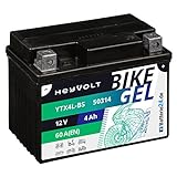 HeyVolt GEL Motorradbatterie 12V 4Ah Rollerbatterie YTX4L-BS CTX4L-BS 50314 YT4L-BS