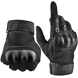 FREETOO Motorradhandschuhe Herren Sport Handschuhe Vollfinger Taktische Handschuhe mit gepolstertem Rückenseite geeignet für Motorrad Fahrrad