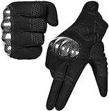 MOREOK Motorradhandschuhe, Touchscreen Motorrad Handschuhe Mit 100% Carbon Harter Knöchelschutz Sport Handschuhe für Herren und Damen-M