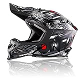 O'NEAL | Motocross-Helm | MX Enduro Motorrad | Innovative und leichte Fiberglas Außenschale, Doppel-D-Sicherheitsverschluss | F-SRS Helmet Synthy | Erwachsene | Schwarz | Größe M (57/58 cm)