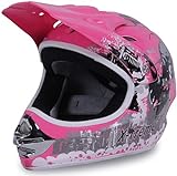 Actionbikes Motors Motorradhelm Kinder Cross Helme Sturzhelm Schutzhelm Helm für Motorrad Kinderquad und Crossbike in pink (Medium)